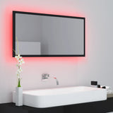 NNEVL LED Bathroom Mirror High Gloss Black 90x8.5x37 cm Chipboard