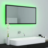 NNEVL LED Bathroom Mirror High Gloss Black 90x8.5x37 cm Chipboard
