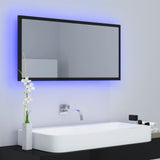 NNEVL LED Bathroom Mirror High Gloss Black 90x8.5x37 cm Chipboard