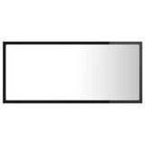 NNEVL LED Bathroom Mirror High Gloss Black 90x8.5x37 cm Chipboard