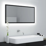 NNEVL LED Bathroom Mirror High Gloss Black 90x8.5x37 cm Chipboard