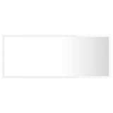 NNEVL LED Bathroom Mirror High Gloss White 100x8.5x37 cm Chipboard
