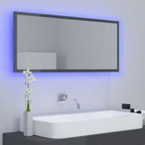 NNEVL LED Bathroom Mirror High Gloss Grey 100x8.5x37 cm Chipboard
