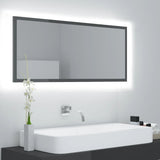 NNEVL LED Bathroom Mirror High Gloss Grey 100x8.5x37 cm Chipboard