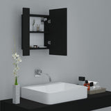 NNEVL LED Bathroom Mirror Cabinet Black 40x12x45 cm
