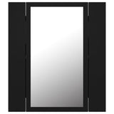 NNEVL LED Bathroom Mirror Cabinet Black 40x12x45 cm