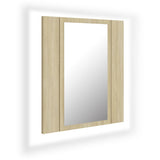 NNEVL LED Bathroom Mirror Cabinet Sonoma Oak 40x12x45 cm