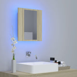 NNEVL LED Bathroom Mirror Cabinet Sonoma Oak 40x12x45 cm