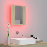 NNEVL LED Bathroom Mirror Cabinet Sonoma Oak 40x12x45 cm