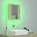 NNEVL LED Bathroom Mirror Cabinet Sonoma Oak 40x12x45 cm