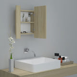 NNEVL LED Bathroom Mirror Cabinet Sonoma Oak 40x12x45 cm