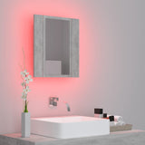 NNEVL LED Bathroom Mirror Cabinet Concrete Grey 40x12x45 cm