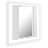 NNEVL LED Bathroom Mirror Cabinet High Gloss White 40x12x45 cm