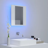 NNEVL LED Bathroom Mirror Cabinet High Gloss White 40x12x45 cm
