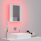 NNEVL LED Bathroom Mirror Cabinet High Gloss White 40x12x45 cm