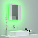 NNEVL LED Bathroom Mirror Cabinet High Gloss White 40x12x45 cm