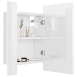 NNEVL LED Bathroom Mirror Cabinet High Gloss White 40x12x45 cm