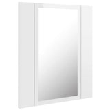 NNEVL LED Bathroom Mirror Cabinet High Gloss White 40x12x45 cm