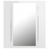 NNEVL LED Bathroom Mirror Cabinet High Gloss White 40x12x45 cm