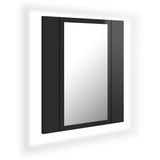 NNEVL LED Bathroom Mirror Cabinet High Gloss Black 40x12x45 cm