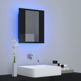 NNEVL LED Bathroom Mirror Cabinet High Gloss Black 40x12x45 cm