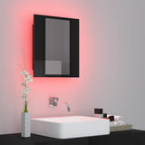 NNEVL LED Bathroom Mirror Cabinet High Gloss Black 40x12x45 cm