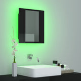 NNEVL LED Bathroom Mirror Cabinet High Gloss Black 40x12x45 cm