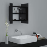 NNEVL LED Bathroom Mirror Cabinet High Gloss Black 40x12x45 cm