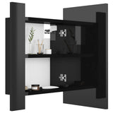 NNEVL LED Bathroom Mirror Cabinet High Gloss Black 40x12x45 cm