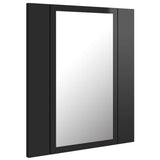 NNEVL LED Bathroom Mirror Cabinet High Gloss Black 40x12x45 cm