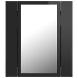 NNEVL LED Bathroom Mirror Cabinet High Gloss Black 40x12x45 cm