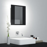 NNEVL LED Bathroom Mirror Cabinet High Gloss Black 40x12x45 cm