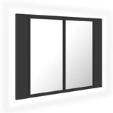 NNEVL LED Bathroom Mirror Cabinet Grey 60x12x45 cm