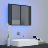 NNEVL LED Bathroom Mirror Cabinet Grey 60x12x45 cm