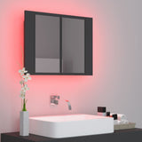 NNEVL LED Bathroom Mirror Cabinet Grey 60x12x45 cm