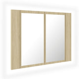 NNEVL LED Bathroom Mirror Cabinet Sonoma Oak 60x12x45 cm