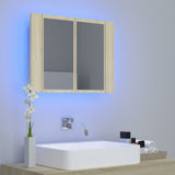 NNEVL LED Bathroom Mirror Cabinet Sonoma Oak 60x12x45 cm