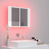 NNEVL LED Bathroom Mirror Cabinet High Gloss White 60x12x45 cm