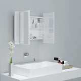 NNEVL LED Bathroom Mirror Cabinet High Gloss White 60x12x45 cm