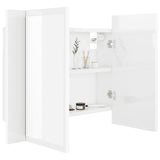 NNEVL LED Bathroom Mirror Cabinet High Gloss White 60x12x45 cm