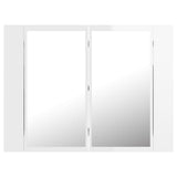NNEVL LED Bathroom Mirror Cabinet High Gloss White 60x12x45 cm
