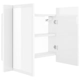 NNEVL LED Bathroom Mirror Cabinet High Gloss White 60x12x45 cm