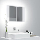 NNEVL LED Bathroom Mirror Cabinet High Gloss White 60x12x45 cm