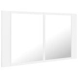 NNEVL LED Bathroom Mirror Cabinet White 80x12x45 cm