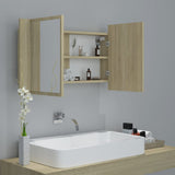 NNEVL LED Bathroom Mirror Cabinet Sonoma Oak 80x12x45 cm