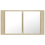 NNEVL LED Bathroom Mirror Cabinet Sonoma Oak 80x12x45 cm