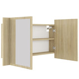 NNEVL LED Bathroom Mirror Cabinet Sonoma Oak 80x12x45 cm