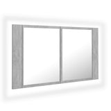 NNEVL LED Bathroom Mirror Cabinet Concrete Grey 80x12x45 cm