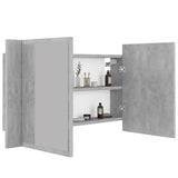 NNEVL LED Bathroom Mirror Cabinet Concrete Grey 80x12x45 cm