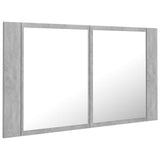 NNEVL LED Bathroom Mirror Cabinet Concrete Grey 80x12x45 cm